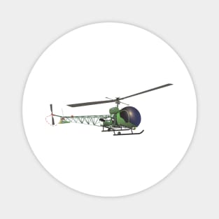 Old Small Green Helicopter Magnet